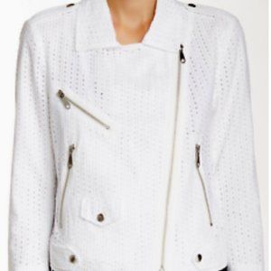 Rebecca Minkoff Wes Moto Eyelet Jacket White